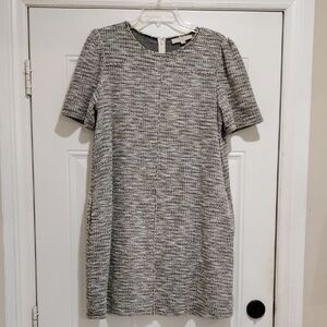 LOFT Gray Textured Dress Size Large
